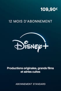 Carte Disney+ - 12 mois d’abonnement standard