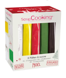 Lot de 5 PAS Noël (blanc, jaune,rouge,vert, marron) 5X80 g ScrapCooking