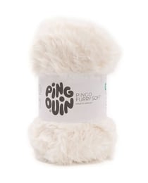 Pelote de fil à tricoter - Pingouin - Furry soft - Ecru