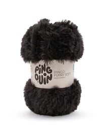Pelote de fil à tricoter/crocheter Pingouin - Pingo Furry Soft - Noir