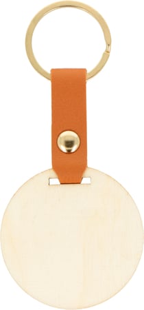 Porte-clés rectangulaire bois et skaï - 11 x 5 x 0.4 cm
