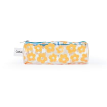Trousse transparente ronde 1 compartiment - Fleurs - Cultura