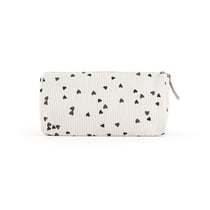 Trousse velours - Beige et coeurs - Cultura
