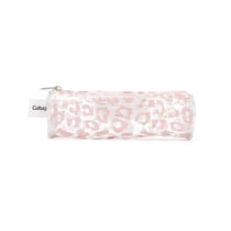 Trousse transparente ronde 1 compartiment - Leopard rose - Cultura