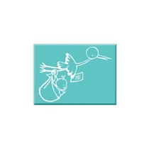 Tampon G - cigogne et bébé