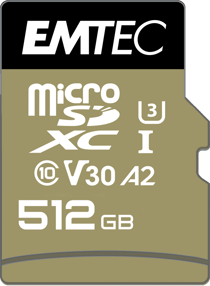 Carte microSD EMTEC - 512GB - UHS-I U3 V30 A2