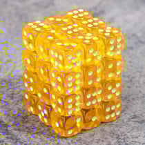 Lot de 36 dés 6 faces Epic Forge - Jaune transparent
