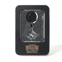 Porte-clé D6 Argent + lot de 7 mini dés métal 5 mm - Epic Forge
