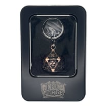 Porte-clé D20 Vieux Rose + lot de 7 mini dés métal 5 mm - Epic Forge 