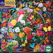 Puzzle 1000 pièces - Butterfly Still Life - Eeboo - Fromat carré