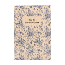 Set papier à lettres fleurs bleues - Cultura