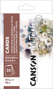 30 feuilles Cartes postales Canson - Mi-teintes - 0,5 x 14,8 cm - 160 g/m² - Blanc