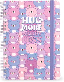 Carnet Legami - Violet – A4 21 x 29,7 cm – Hug more worry less - 160 pages lignées