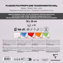 5x2 feuilles polypro - 30 x 30 cm - 5 couleurs assorties