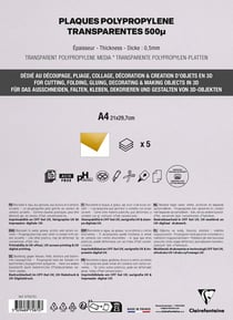 5 feuilles polypro  - A4 - Or