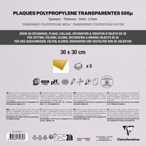 5 feuilles polypro  - 30 x 30 cm - Or