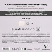 5 feuilles polypro  - 30 x 30 cm - Transparente