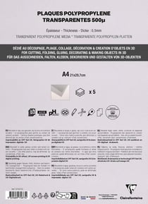 5 feuilles polypro  - A4 - Argent