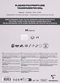 5 feuilles polypro - A4 - Transparente
