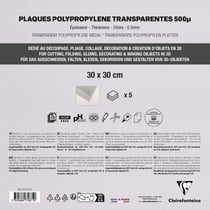 5 feuilles polypro  - 30 x 30 cm - Argent