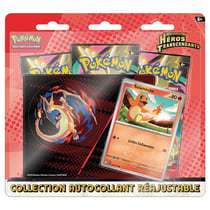 3 boosters Pokémon Q126 - Mega Evolution - Héros Transcendants - Salamèche