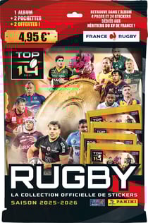 Rugby Top 14 2025 2026 album + 4 pochettes - Panini