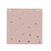 Lot de 20 serviettes - Petits Cœurs Rose et Or - Artyfêtes