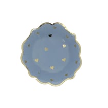 Lot de 8 bols - Petits Cœurs Bleu Orage et Or - Artyfêtes