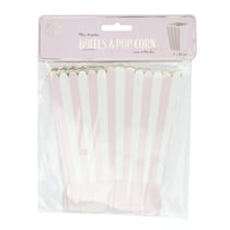 Lot de 8 boîtes à pop-corn - Rose pastel et blanche - Artyfêtes 