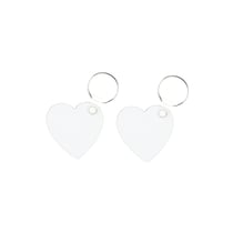 Porte-clés sublimables coeurs en bois x2 - Créalia