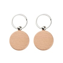  Porte-clés ronds en bois x2 - Gravure laser - Créalia