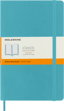 Carnet Moleskine - Bleu corail – Format classique - Pages lignées