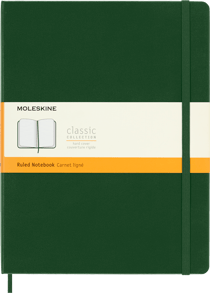 Carnet Moleskine - Vert myrte – Très grand format - Pages lignées