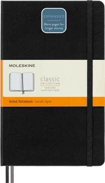 Carnet Moleskine - Noir - 400 pages lignées
