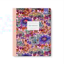 Carnet premium Ohh Deer - A6 10,5 x 14,8 cm – Neon Floral Peacock - Pages lignées