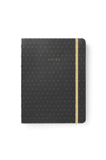 Carnet Filofax - noir paillettes - A5 14,8 x 21 cm - rechargeable