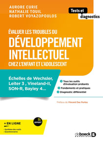Évaluer les troubles du développement intellectuel chez l'enfant et l'adolescent : Échelles de Wechsler, Leiter 3 , Vineland-II, SON-R, Bayley 4...
