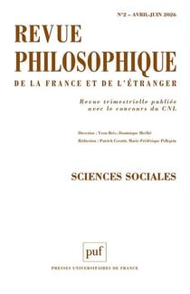Revue philosophique de la France et de l'étranger n.151/2 : Avril-juin 2026