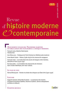 Revue d'histoire moderne et contemporaine n.73-1 : Janvier-mars 2026