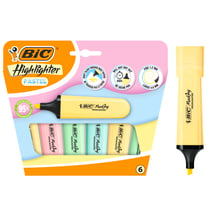 Lot de 6 surligneurs pointe plate - BIC - Pastel