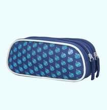 Trousse rectangulaire 2 compartiments La Plume Dorée - Bleu - OM