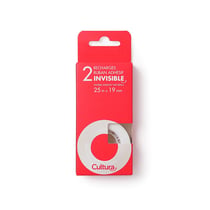 Lot 2 rubans adhésifs invisibles Cultura - Transparent brillant - 25 m x 19 mm