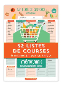 52 listes de courses Mémoniak - bloc aimanté à compléter