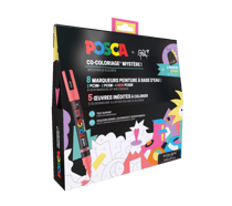 Pack coloriage 8 marqueurs Posca - Co-coloriage mystère - PC5BR/PC3M/PC5M