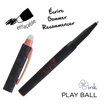 Stylo encre thermosensible effaçable Ink - Effacink Metal Playball - Pointe moyenne - Modèles aléatoires - Vendu à l'unité