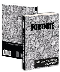 Agenda scolaire journalier 2026/2027 La plume dorée - 12 x 17 cm - Fortnite