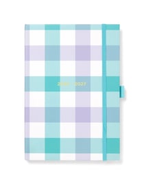 Agenda scolaire semainier 2026/2027 Lett's - Bleu - A5 - Gingham