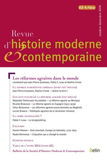 Revue d'Histoire Moderne et Contemporaine : novembre 2016 Tome 4