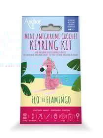 Kit crochet amigurumi Anchor - Mini porte-clés Flo le flamant rose