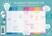 Calendrier scolaire 2026/2027 Oberthur - 23 x 18 cm